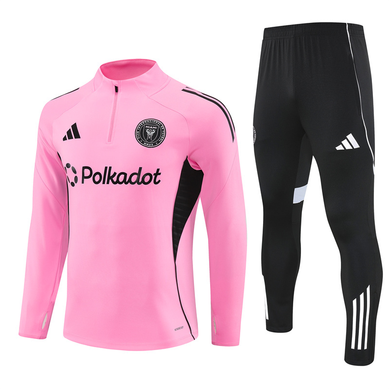 002-252 25-26 Miami pink half zipper sweater tracksuit