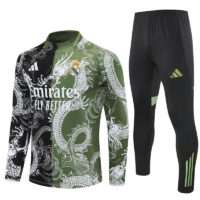 25-26 Real Madrid black and green dragon version half zipper sweater tracksuit