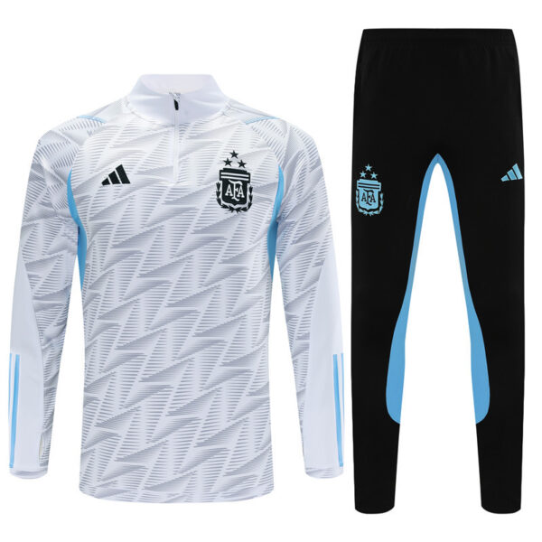 23-24 Argentina white with gray half zipper training tracksuit - Image 2