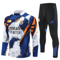 25-26 Real Madrid camo yellow, white and blue half zipper sweater tracksuit