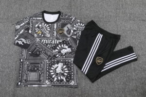 23-24 Arsenal Graffiti version round collar black training sweater tracksuit - Image 2