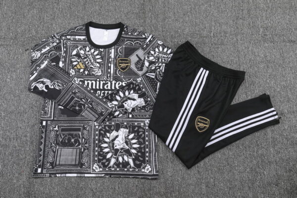23-24 Arsenal Graffiti version round collar black training sweater tracksuit - Image 2