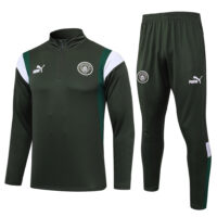 B750# 23-24 Man City dark green half zipper sweater tracksuit