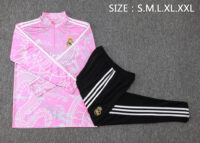 B770# 23-24 Real Madrid pink with dragon half zipper training tracksuit