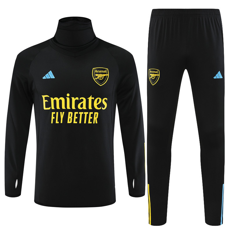 002-29 23-24 Arsenal black high collar sweater tracksuit