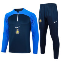 B794# 23-24 Riyadh navy blue stripe half zipper sweater tracksuit