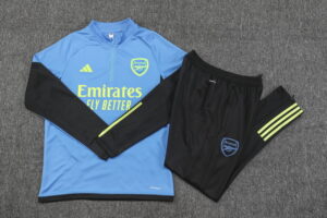23-24 Arsenal blue with black half zipper training tracksuit - Image 2