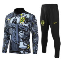 Brazil jesus special version black half zipper training tracksuit