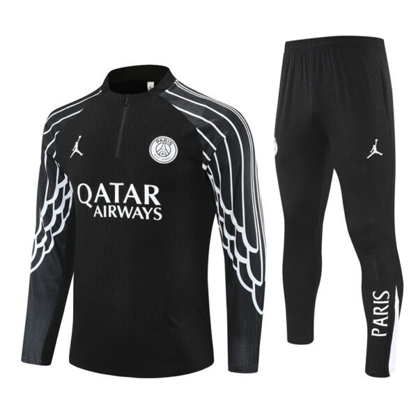 CL version 25-26 PS G Jrdan black with white stripe half zipper sweater tracksuit - Image 2