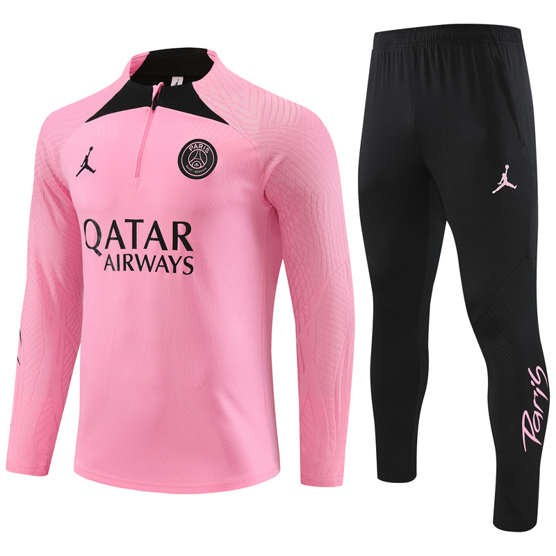 Player version 23-24 PS G Jrdan pink half zipper sweater tracksuit