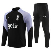 Player version 23-24 Tottenham black with purple half zipper sweater tracksuit