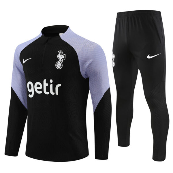 Player version 23-24 Tottenham black with purple half zipper sweater tracksuit - Image 2