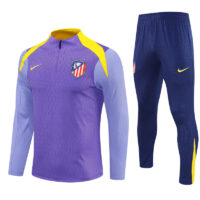 Player version 24-25 ATM purple with yellow stripe half zipper sweater tracksuit