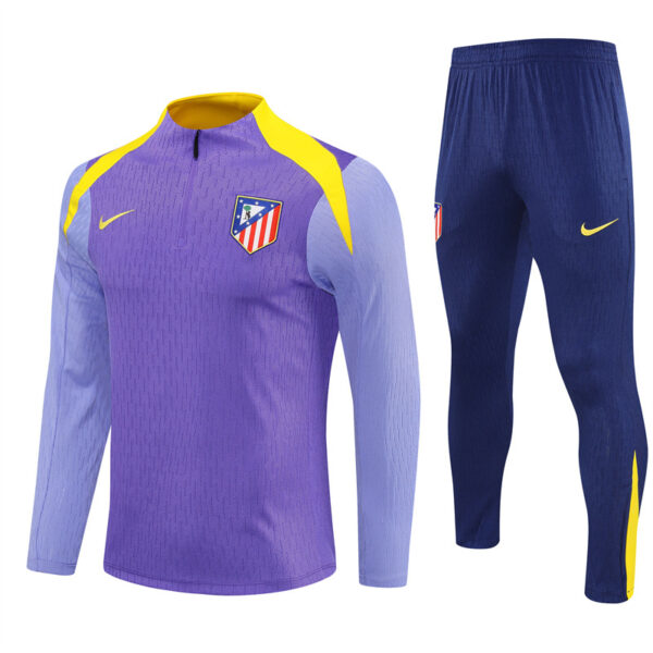 Player version 24-25 ATM purple with yellow stripe half zipper sweater tracksuit - Image 2