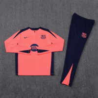 Player version 24-25 Bar orange with navy blue stripe half zipper sweater tracksuit