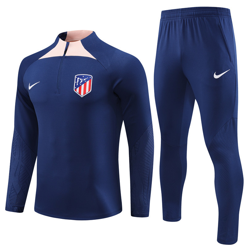 fans version 23-24 ATM navy blue half zipper training tracksuit