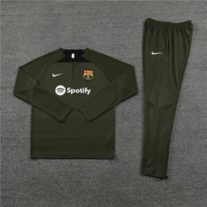 23-24 Bar army green half zipper sweater tracksuit - Image 2