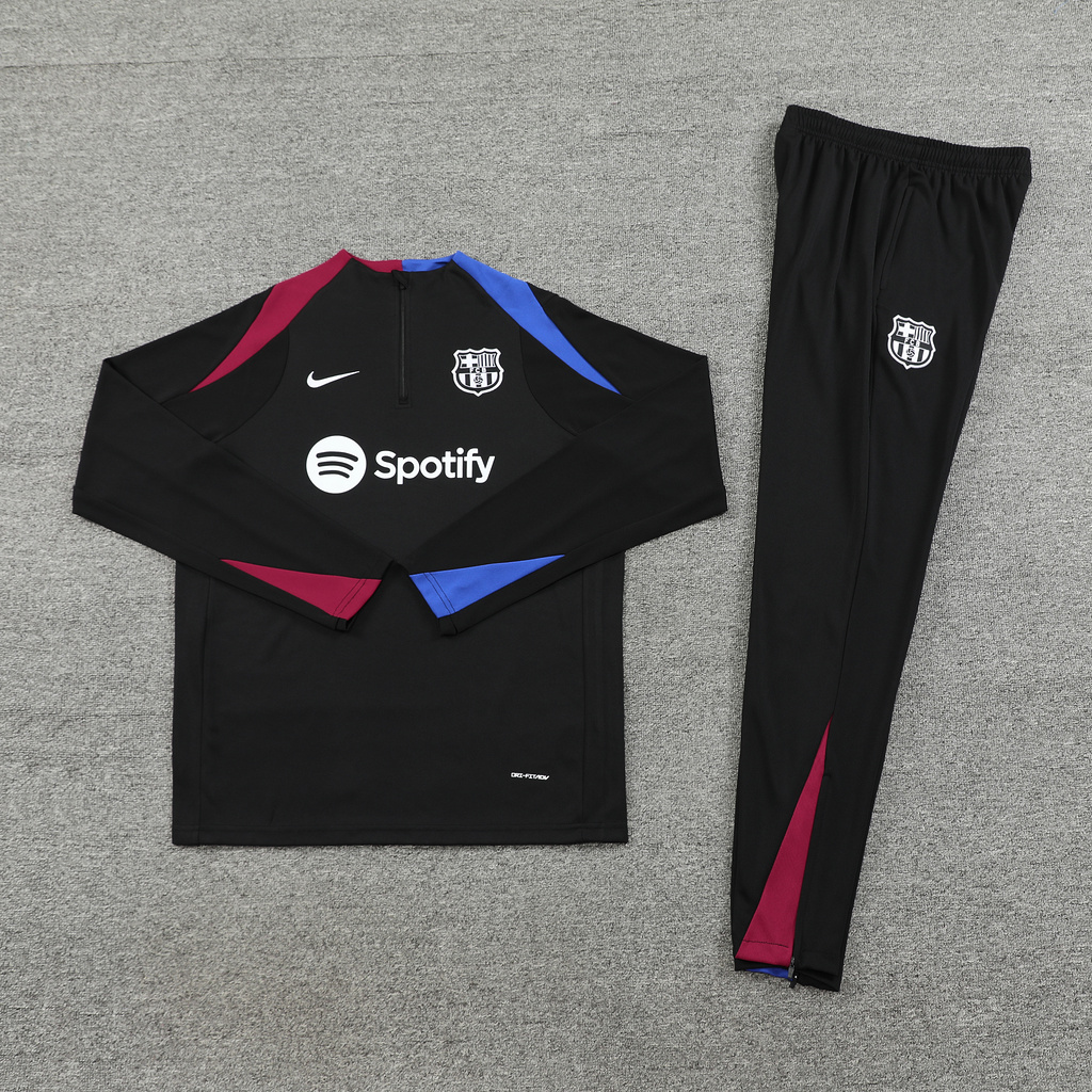 fans version 24-25 Bar black half zipper training tracksuit