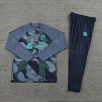 23-24 Bar camo gray half zipper sweater tracksuit