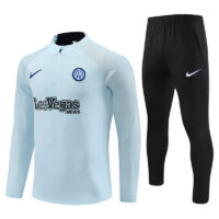 player version 23-24 Inter light blue half zipper sweater tracksuit