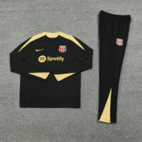 player version 24-25 Bar black with gold half zipper training tracksuit