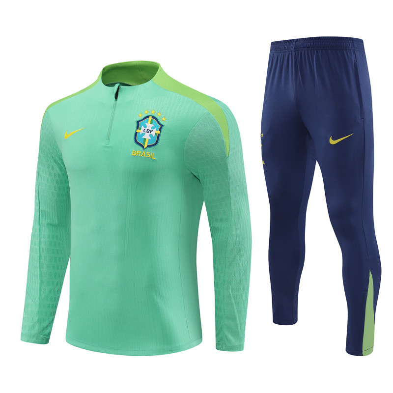 player version 24-25 Brazil green half zipper training tracksuit