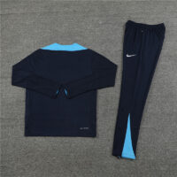 002-398 player version 24-25 Chelsea navy blue with light blue half zipper training tracksuit