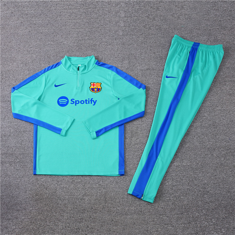 002-40 23-24 Bar lake blue half zipper sweater tracksuit