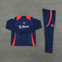 player version 24-25 Manud navy blue with red pullover training tracksuit
