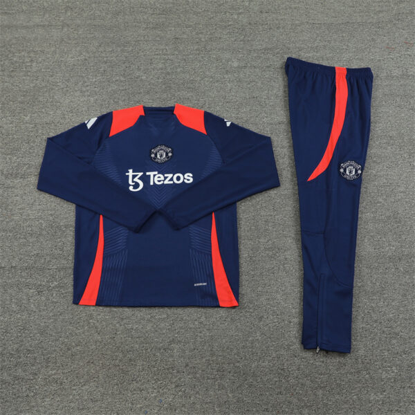player version 24-25 Manud navy blue with red pullover training tracksuit - Image 2