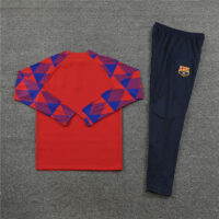 002-42 23-24 Bar red with blue half zipper sweater tracksuit