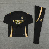 002-427 player version 24-25 Real Madrid black with yellow pullover training tracksuit