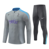 player version 24-25 Tottenham light gray with blue half zipper training tracksuit