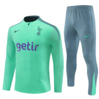 player version 24-25 Tottenham light green with gray half zipper training tracksuit