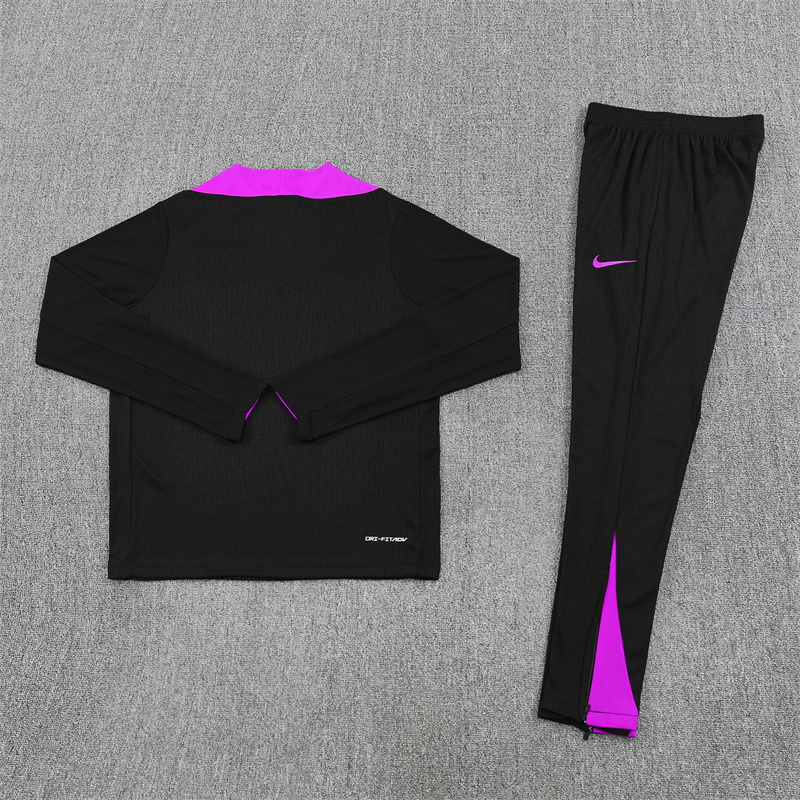 player version 25-26 England black with purple half zipper sweater tracksuit