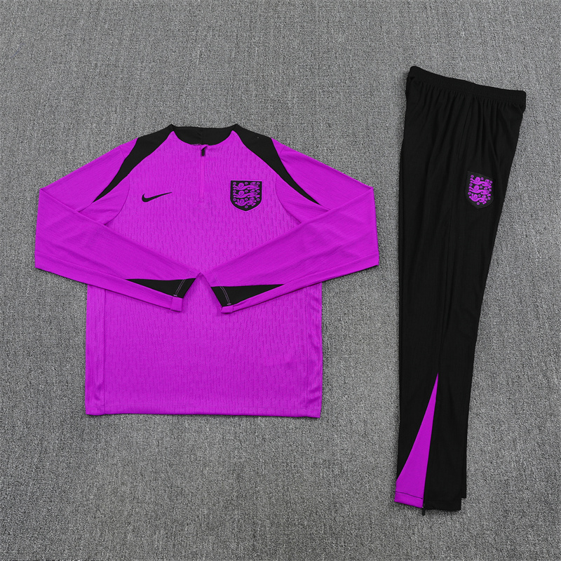 player version 25-26 England purple with black half zipper sweater tracksuit
