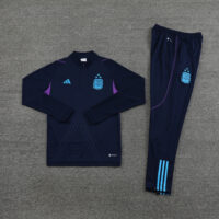 with embossed 2023 Argentina navy blue with purple half zipper training tracksuit