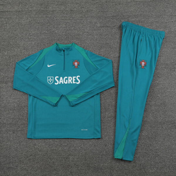 with sponsor logo 24-25 Portugal green half zipper training tracksuit - Image 2