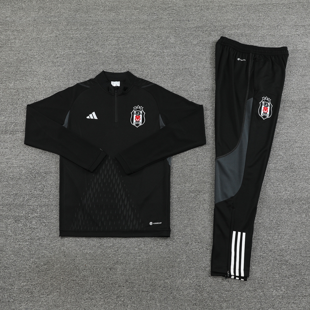 23-24 Besiktas black half zipper training tracksuit