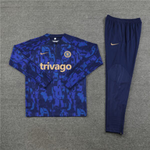 23-24 Chelsea blue half zipper training tracksuit - Image 2