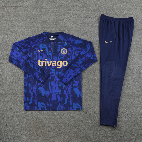 23-24 Chelsea blue half zipper training tracksuit - Image 2
