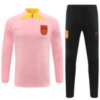 23-24 China pink half zipper sweater tracksuit