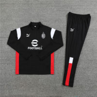 002-6 23-24 AC black half zipper sweater tracksuit