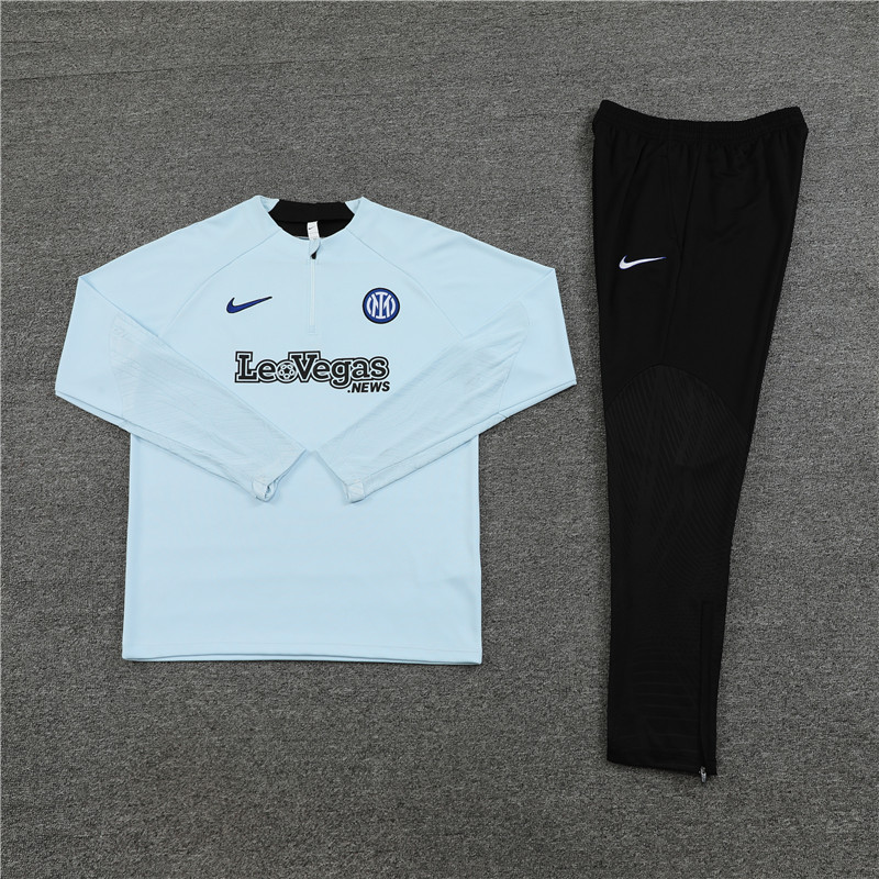 23-24 Inter light blue half zipper sweater tracksuit