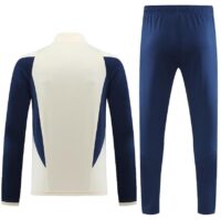 002-66 23-24 Italy beige with navy blue half zipper sweater tracksuit