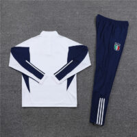 002-68 23-24 Italy white with blue half zipper sweater tracksuit