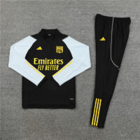 002-69 23-24 Lyon black with light blue half zipper sweater tracksuit