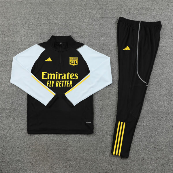23-24 Lyon black with light blue half zipper sweater tracksuit - Image 2
