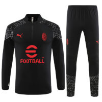 23-24 AC black with gray half zipper sweater tracksuit