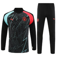 002-75 23-24 Man City camo black half zipper sweater tracksuit